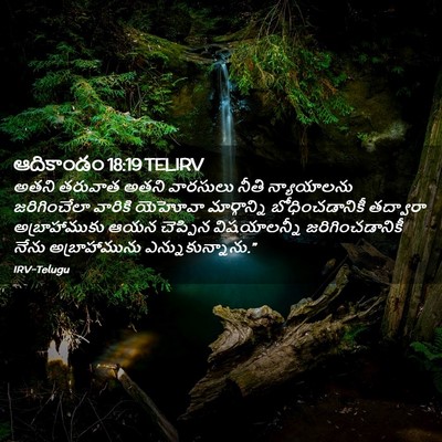 Picture 02 - ఆదికాండం 18:19 TELIRV - అతని తరువాత అతని - Bible Verse Picture