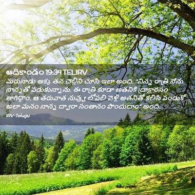 Picture 02 - ఆదికాండం 19:34 TELIRV - మరునాడు అక్క తన - Bible Verse Picture