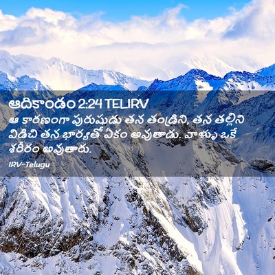 Picture 02 - ఆదికాండం 2:24 TELIRV - ఆ కారణంగా - Bible Verse Picture