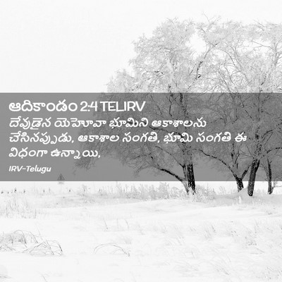 Picture 02 - ఆదికాండం 2:4 TELIRV - దేవుడైన యెహోవా - Bible Verse Picture