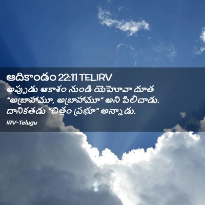Picture 02 - ఆదికాండం 22:11 TELIRV - అప్పుడు ఆకాశం - Bible Verse Picture