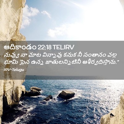 Picture 02 - ఆదికాండం 22:18 TELIRV - నువ్వు నా మాట - Bible Verse Picture