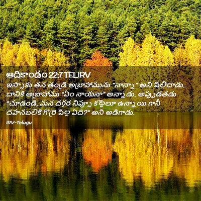 Picture 02 - ఆదికాండం 22:7 TELIRV - ఇస్సాకు తన తండ్రి - Bible Verse Picture