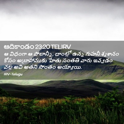 Picture 02 - ఆదికాండం 23:20 TELIRV - ఆ విధంగా ఆ - Bible Verse Picture