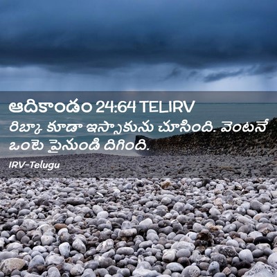 Picture 02 - ఆదికాండం 24:64 TELIRV - రిబ్కా కూడా - Bible Verse Picture