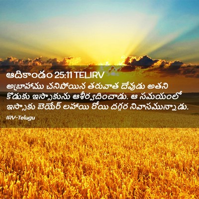 Picture 02 - ఆదికాండం 25:11 TELIRV - అబ్రాహాము - Bible Verse Picture