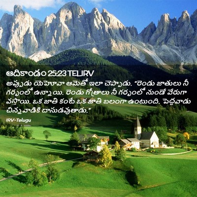 Picture 02 - ఆదికాండం 25:23 TELIRV - అప్పుడు యెహోవా - Bible Verse Picture