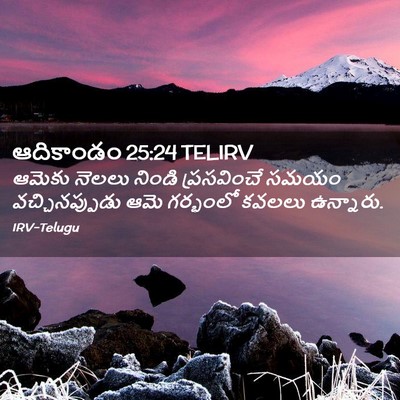 Picture 02 - ఆదికాండం 25:24 TELIRV - ఆమెకు నెలలు నిండి - Bible Verse Picture