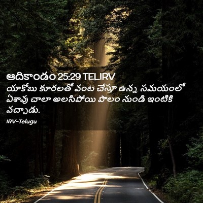 Picture 02 - ఆదికాండం 25:29 TELIRV - యాకోబు కూరలతో వంట - Bible Verse Picture