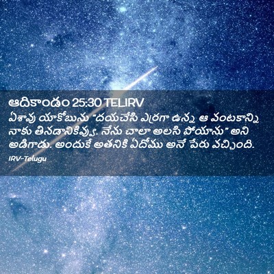 Picture 02 - ఆదికాండం 25:30 TELIRV - ఏశావు యాకోబును - Bible Verse Picture