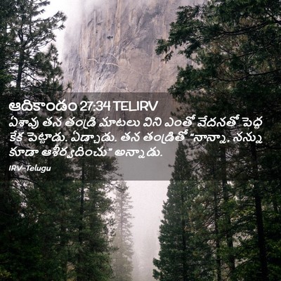 Picture 02 - ఆదికాండం 27:34 TELIRV - ఏశావు తన తండ్రి - Bible Verse Picture