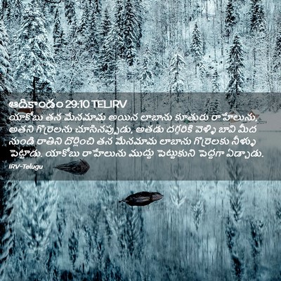 Picture 02 - ఆదికాండం 29:10 TELIRV - యాకోబు తన మేనమామ - Bible Verse Picture