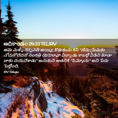 Picture 02 - ఆదికాండం 29:33 TELIRV - ఆమె మళ్ళీ గర్భవతి - Bible Verse Picture