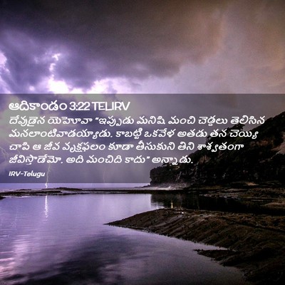 Picture 02 - ఆదికాండం 3:22 TELIRV - దేవుడైన యెహోవా - Bible Verse Picture