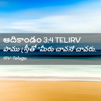 Picture 02 - ఆదికాండం 3:4 TELIRV - పాము స్త్రీతో - Bible Verse Picture