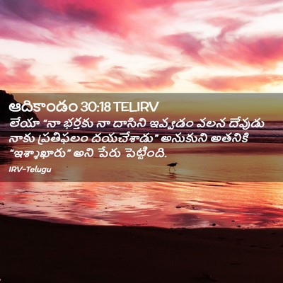 Picture 02 - ఆదికాండం 30:18 TELIRV - లేయా “నా భర్తకు నా - Bible Verse Picture