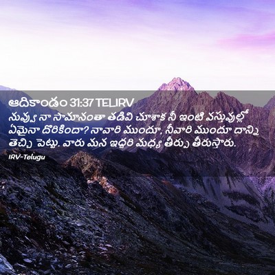 Picture 02 - ఆదికాండం 31:37 TELIRV - నువ్వు నా - Bible Verse Picture