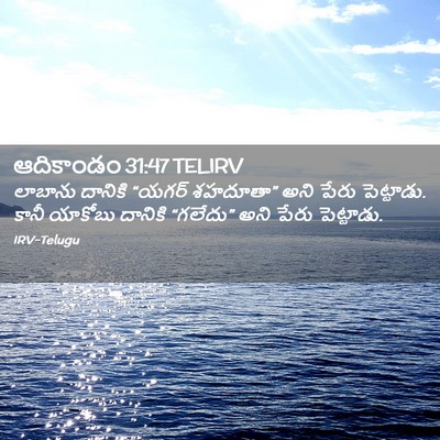 Picture 02 - ఆదికాండం 31:47 TELIRV - లాబాను దానికి - Bible Verse Picture