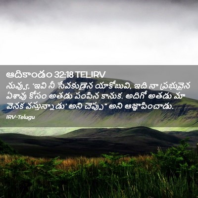 Picture 02 - ఆదికాండం 32:18 TELIRV - నువ్వు, ‘ఇవి నీ - Bible Verse Picture