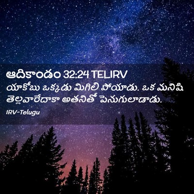Picture 02 - ఆదికాండం 32:24 TELIRV - యాకోబు ఒక్కడు - Bible Verse Picture