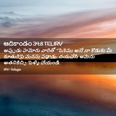 Picture 02 - ఆదికాండం 34:8 TELIRV - అప్పుడు హమోరు - Bible Verse Picture