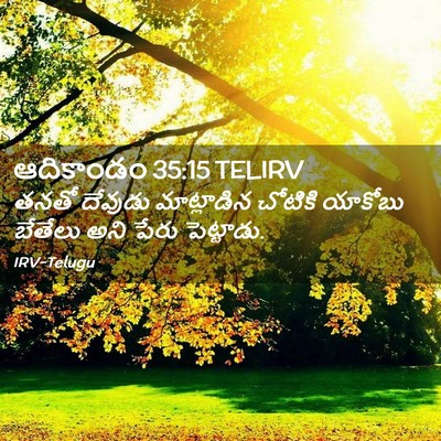 Picture 02 - ఆదికాండం 35:15 TELIRV - తనతో దేవుడు - Bible Verse Picture