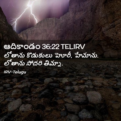 Picture 02 - ఆదికాండం 36:22 TELIRV - లోతాను కొడుకులు - Bible Verse Picture
