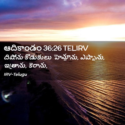 Picture 02 - ఆదికాండం 36:26 TELIRV - దిషోను కొడుకులు - Bible Verse Picture