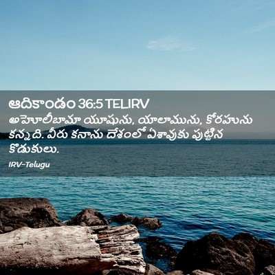 Picture 02 - ఆదికాండం 36:5 TELIRV - అహోలీబామా యూషును, - Bible Verse Picture
