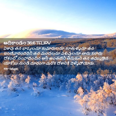 Picture 02 - ఆదికాండం 36:6 TELIRV - ఏశావు తన భార్యలనూ - Bible Verse Picture