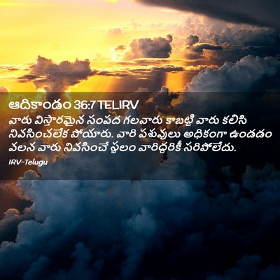 Picture 02 - ఆదికాండం 36:7 TELIRV - వారు విస్తారమైన - Bible Verse Picture