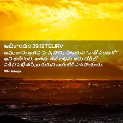 Picture 02 - ఆదికాండం 39:12 TELIRV - అప్పుడామె అతని పై - Bible Verse Picture