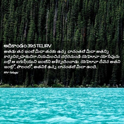 Picture 02 - ఆదికాండం 39:5 TELIRV - అతడు తన ఇంటి మీదా - Bible Verse Picture