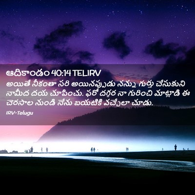 Picture 02 - ఆదికాండం 40:14 TELIRV - అయితే నీకంతా సరి - Bible Verse Picture