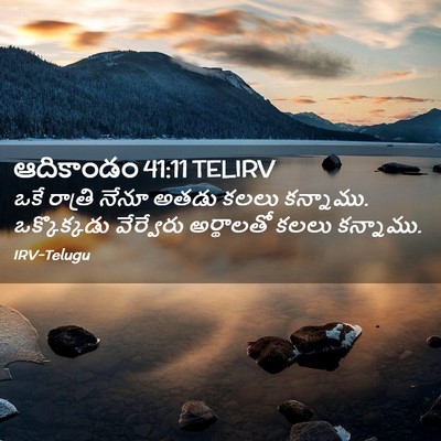 Picture 02 - ఆదికాండం 41:11 TELIRV - ఒకే రాత్రి నేనూ - Bible Verse Picture