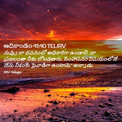 Picture 02 - ఆదికాండం 41:40 TELIRV - నువ్వు నా భవనంలో - Bible Verse Picture