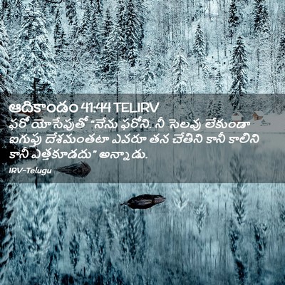 Picture 02 - ఆదికాండం 41:44 TELIRV - ఫరో యోసేపుతో - Bible Verse Picture