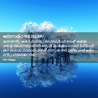 Picture 02 - ఆదికాండం 41:8 TELIRV - ఉదయాన్నే అతని - Bible Verse Picture