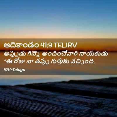 Picture 02 - ఆదికాండం 41:9 TELIRV - అప్పుడు గిన్నె - Bible Verse Picture