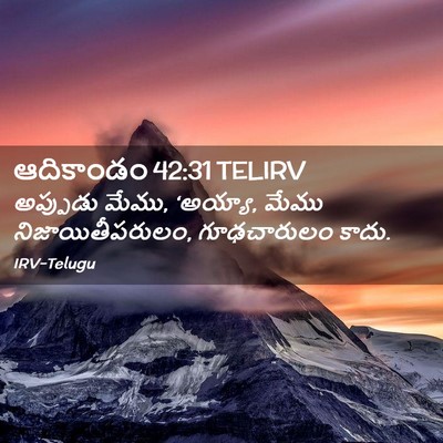 Picture 02 - ఆదికాండం 42:31 TELIRV - అప్పుడు మేము, - Bible Verse Picture