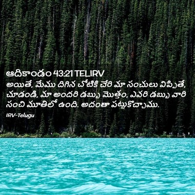 Picture 02 - ఆదికాండం 43:21 TELIRV - అయితే, మేము దిగిన - Bible Verse Picture