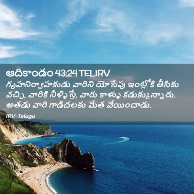 Picture 02 - ఆదికాండం 43:24 TELIRV - గృహనిర్వాహకుడు - Bible Verse Picture
