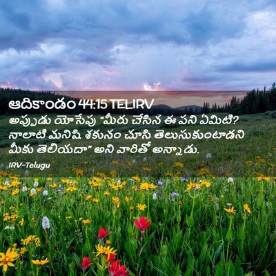 Picture 02 - ఆదికాండం 44:15 TELIRV - అప్పుడు యోసేపు - Bible Verse Picture