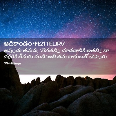 Picture 02 - ఆదికాండం 44:21 TELIRV - అప్పుడు తమరు, - Bible Verse Picture