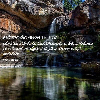 Picture 02 - ఆదికాండం 46:26 TELIRV - యాకోబు కోడళ్ళను - Bible Verse Picture