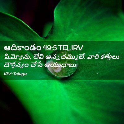 Picture 02 - ఆదికాండం 49:5 TELIRV - షిమ్యోను, లేవి - Bible Verse Picture