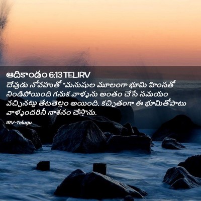 Picture 02 - ఆదికాండం 6:13 TELIRV - దేవుడు నోవహుతో - Bible Verse Picture