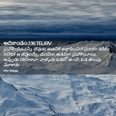 Picture 02 - ఆదికాండం 7:16 TELIRV - ప్రవేశించినవన్నీ - Bible Verse Picture