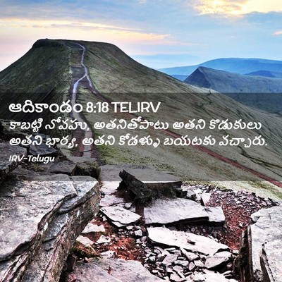 Picture 02 - ఆదికాండం 8:18 TELIRV - కాబట్టి నోవహు, - Bible Verse Picture