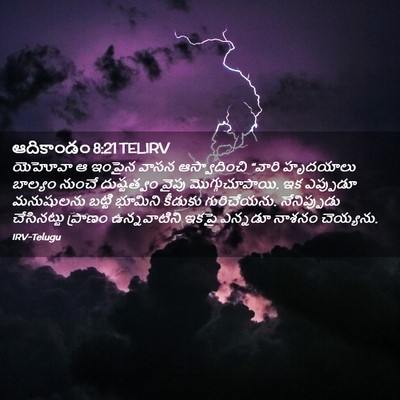 Picture 02 - ఆదికాండం 8:21 TELIRV - యెహోవా ఆ ఇంపైన - Bible Verse Picture